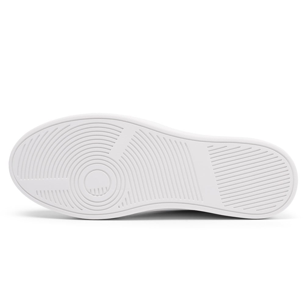 Chamaripa White Elevator shoes 7cm/ 2.76inches Men Height Increase Lace-up Sneaker