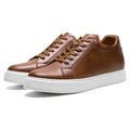 Chamaripa Elevator shoes 7cm/ 2.76inches Men Casual Sneaker Tan Leather Height Increase Shoes
