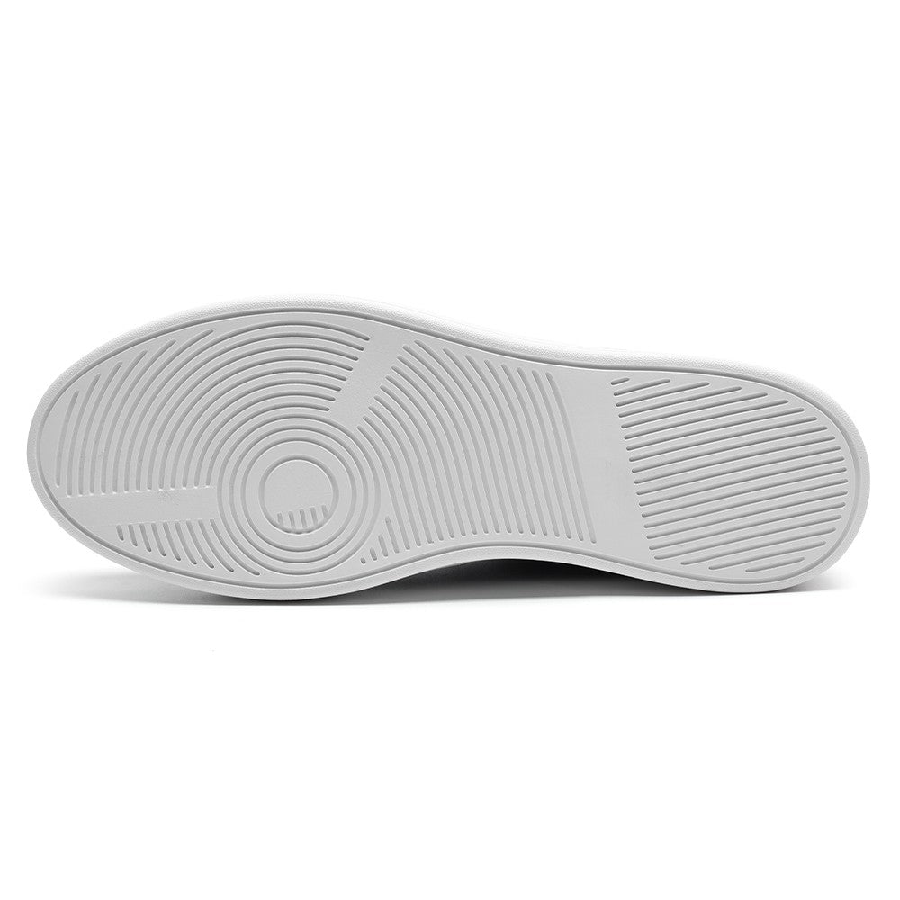 Chamaripa Black Elevator shoes 7cm/ 2.76inches Men Casual Sneaker Leather Height Increase Shoes