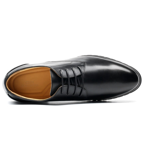 Chamaripa Black Elevator shoes 10cm/3.94 inches Men Leather Oxford