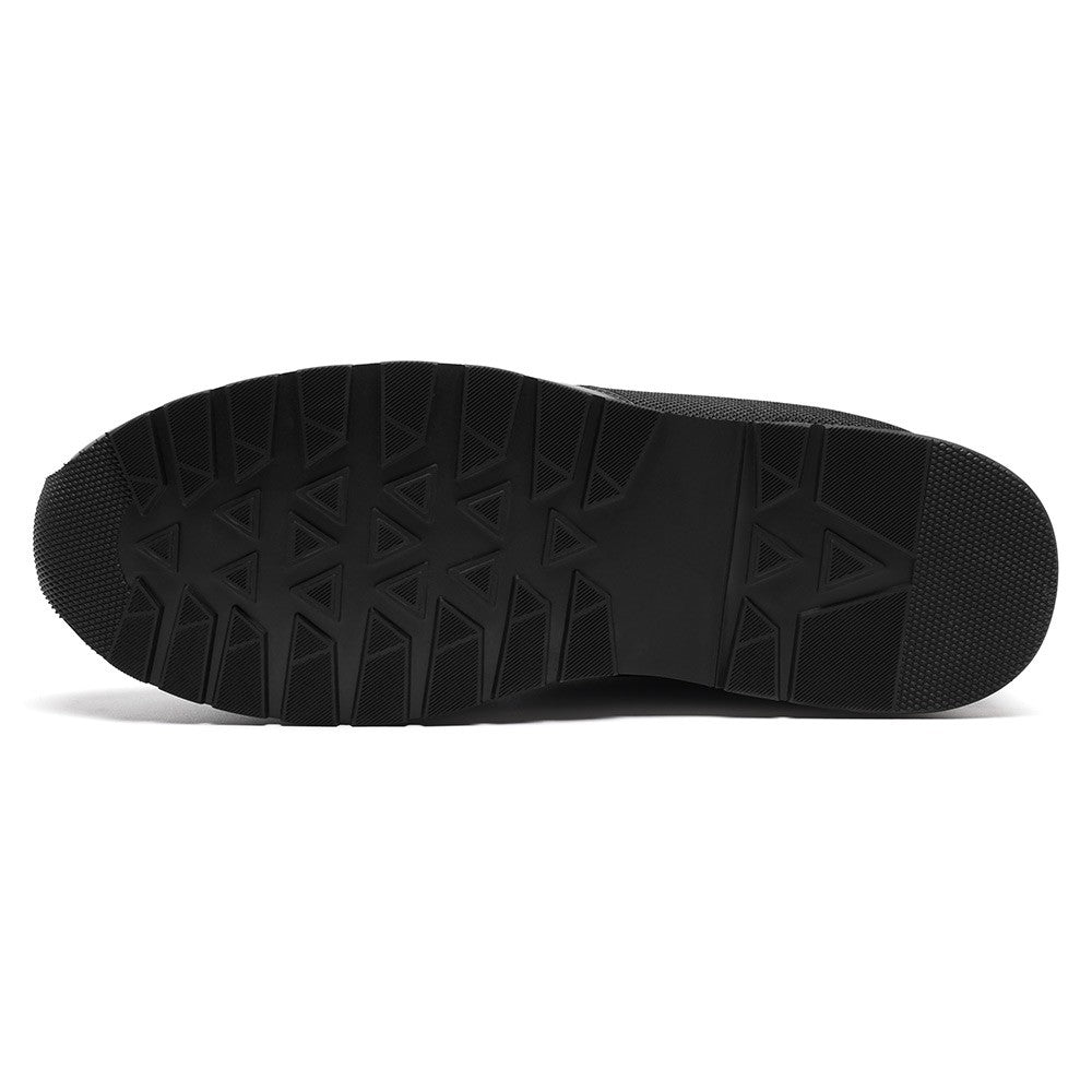 Chamaripa Elevator shoes 8cm / 3.15inches Men Lace Up Mesh Breathable Black Sneaker
