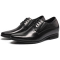CHAMARIPA Black Height Increasing 8CM / 3.15 Inches Men Shoes Height Boost Oxford Elevator Shoes For Wedding